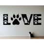 Naklejka na ścianę LOVE - kocham koty - 2
